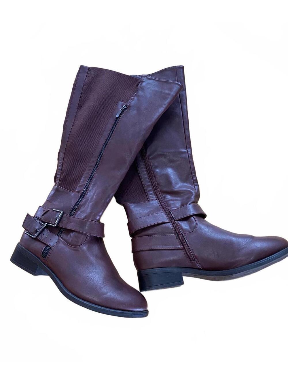 Torrid Burgundy Wide Calf Knee High Riding Dress Boots Sz 9W